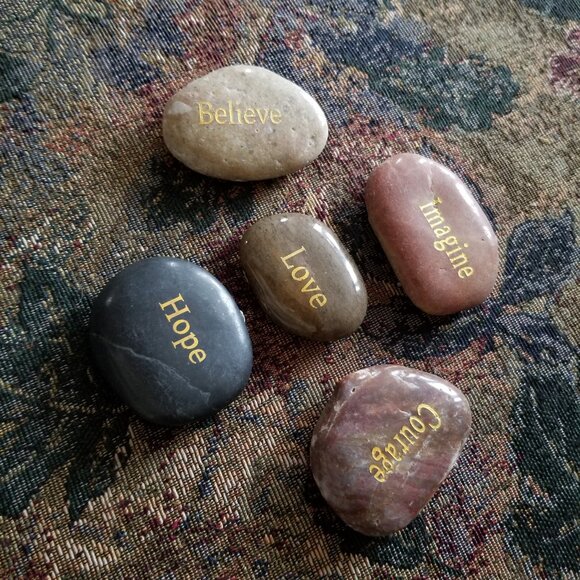 Inspiration stones for thought, affirmation, encouragement, set of 5, NWOT - Picture 3 of 5
